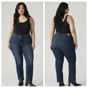 NWT Levi's 314 Shaping Straight Jeans Zealous Blue Dark Wash 22W